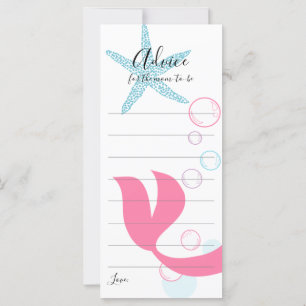 Advice Card for Mum-To-Be Mermaid Girl Baby Shower