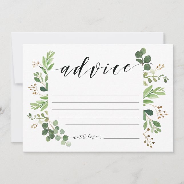 Advice card for the bride and groom (Front)