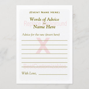 Advice Card Template Party Game