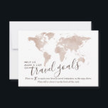 Advice Card Travel Vacation Ideas Suggestions<br><div class="desc">Create a unique and fun guest book alternative for a travel bridal shower theme or destination wedding couple who loves to travel with these fun travel advice cards with a neutral tan sepia brown world map for guests to mark their favourite vacation spots and describe their suggestion on the back!...</div>