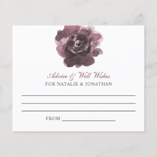 Advice Card Wedding Fall Floral Wine Rust Elegant