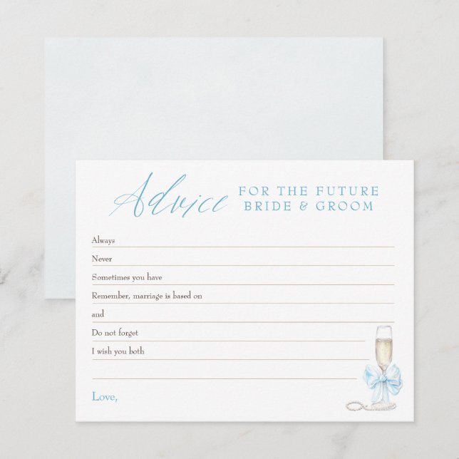 Advice Cards For Bride and Groom Game Wishes (Front/Back)