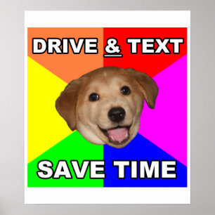 Advice Dog says: Drive & Text Poster