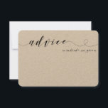 Advice for bride and groom card | kraft card<br><div class="desc">Advice for bride and groom card. Kraft advice card. Visit our shop for matching items or contac us.</div>