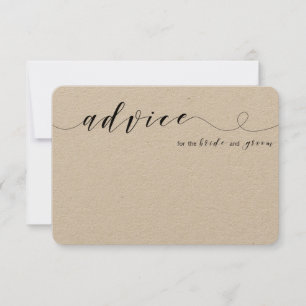 Advice for bride and groom card   kraft card