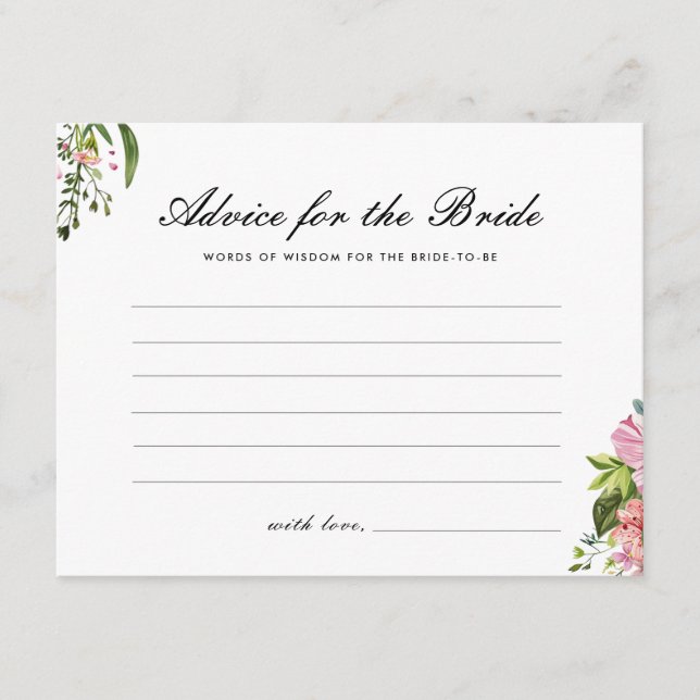 Advice for Bride Mexican Margarita Bridal Shower Enclosure Card (Front)