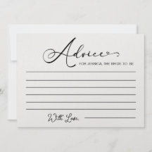 Advice for Bride to Be- Bridal Shower Advice Cards