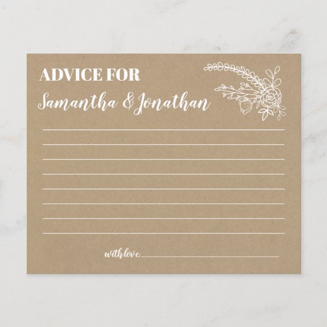 Advice for happy couple shower english spanish (Front)