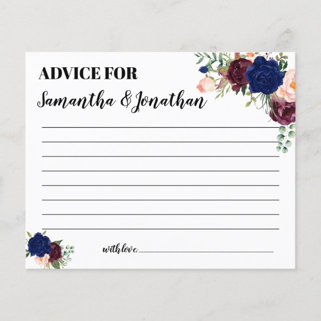 Advice for happy couple shower english spanish (Front)