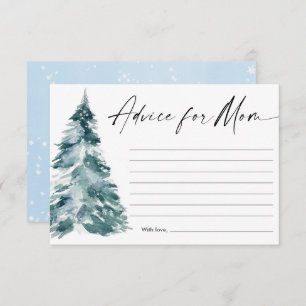 Advice for mum Christmas tree boy baby shower Enclosure Card