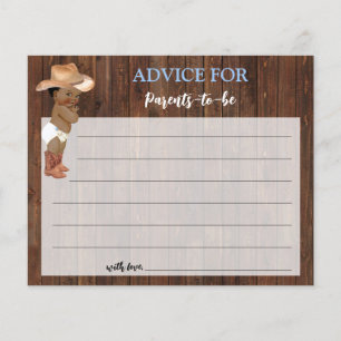 Advice for Mum & Dad AA Cowboy Baby Shower Card