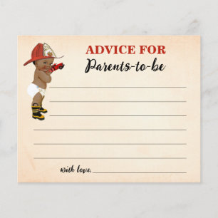 Advice for Mum & Dad AA Fireman Baby Shower Card