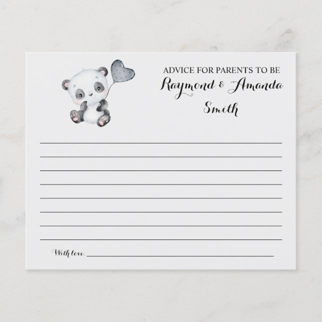 Advice for Mum & Dad Baby Shower Card (Front)