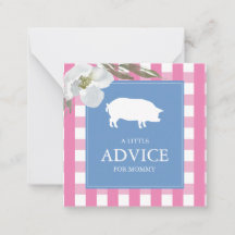 Advice For Mum Girl Baby Shower Insert Note Card