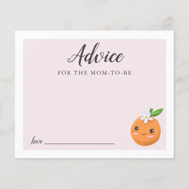 Advice for Mummy Pink Little Cutie Shower Card (Front)