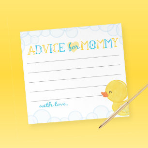 Advice for Mummy Rubber Duck Baby Shower Advice Notepad