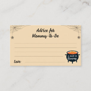 Advice for Mummy-to-be Halloween Witch Baby Shower Enclosure Card