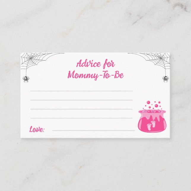 Advice for Mummy-to-be Halloween Witch Baby Shower Enclosure Card (Front)