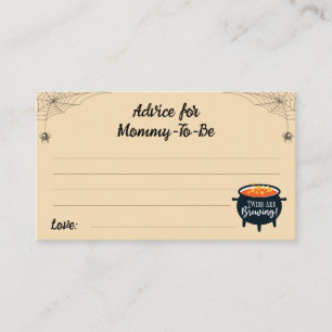 Advice for Mummy-to-be Halloween Witch Baby Shower Enclosure Card