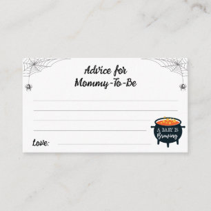 Advice for Mummy-to-be Halloween Witch Baby Shower Enclosure Card