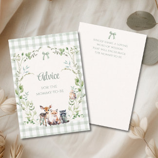 Advice For Mummy To Be Woodland Baby Shower Enclosure Card
