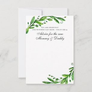 Advice for new parents / Wishes. Floral greenery