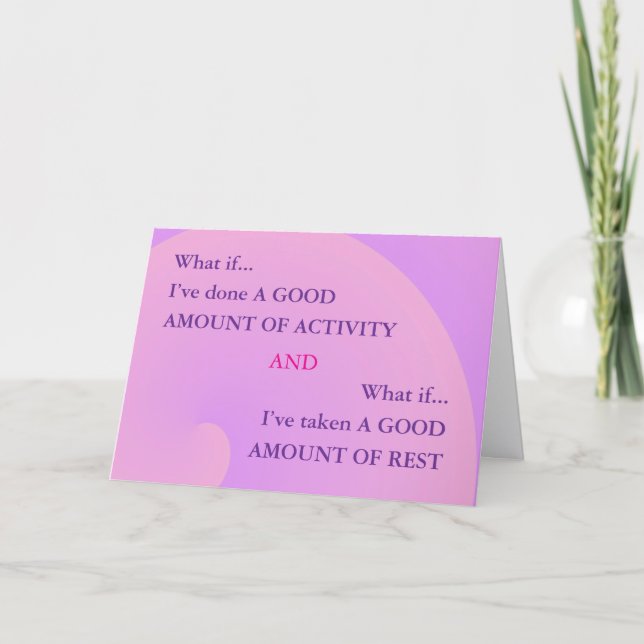 Advice for pacing ME/CFS encouragment card (Front)
