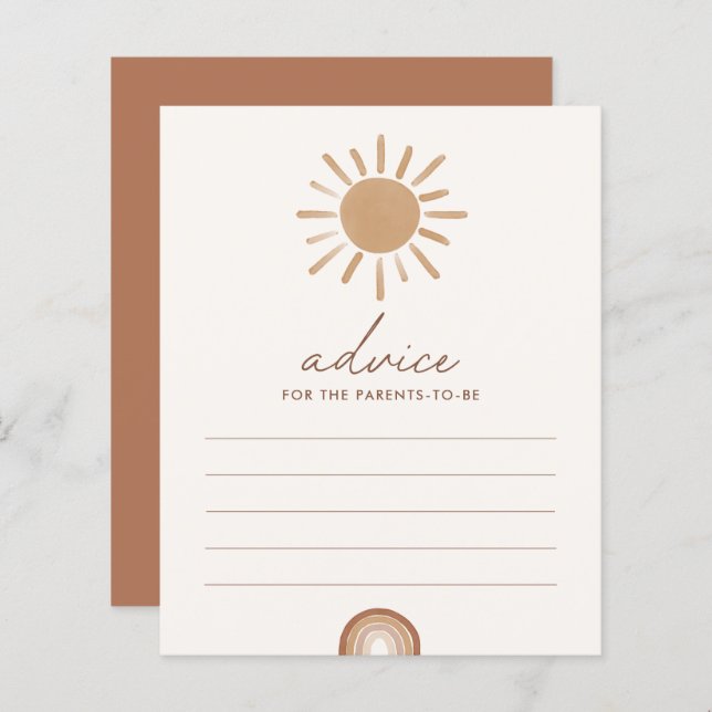 Advice for Parents Boho Sunshine Baby Shower Game (Front/Back)