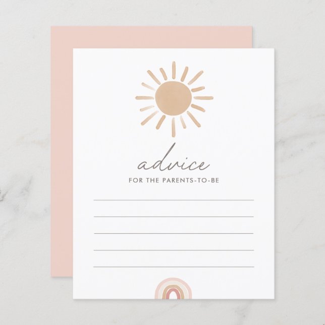 Advice for Parents Boho Sunshine Baby Shower Game (Front/Back)