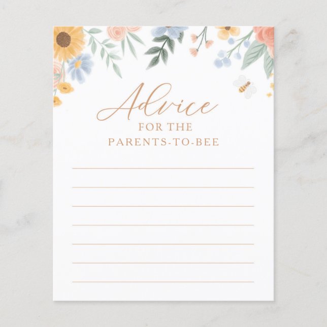 Advice for Parents to Bee Baby Shower Game (Front)