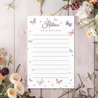 Advice for Parents Watercolor Butterfly Baby Showe Flyer