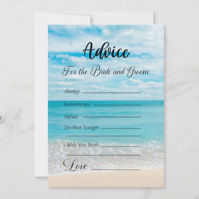 Advice For The Bride and Groom Beach and Ocean Invitation (Front)