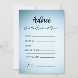 Advice For The Bride and Groom Blue Ombre Invitation