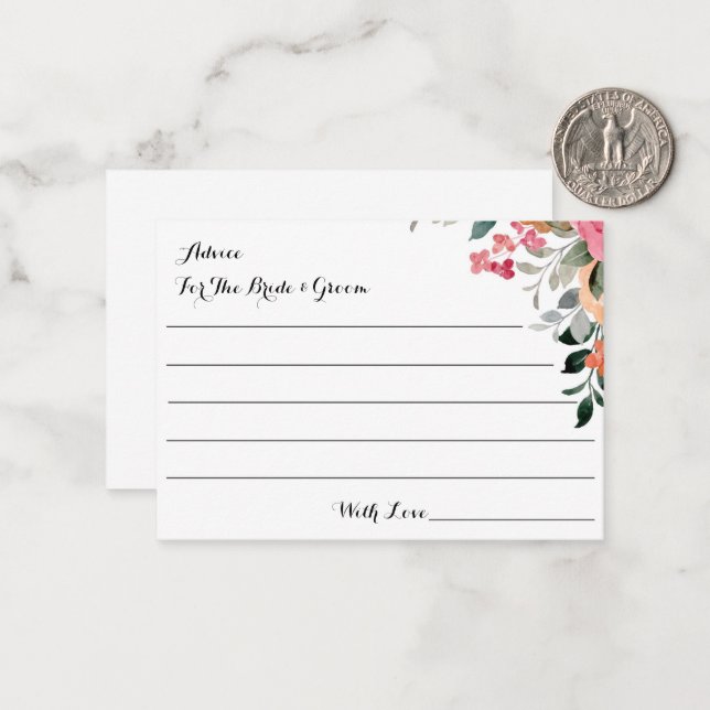 ADVICE FOR THE BRIDE AND GROOM CARD (Front/Back In Situ)