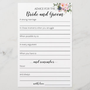 Advice for the Bride and Groom Card
