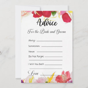 Advice For The Bride and Groom Exotic Floral Invitation