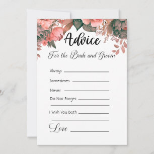 Advice For The Bride and Groom Green Floral Invitation