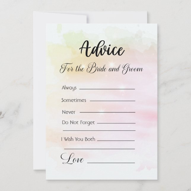 Advice For The Bride and Groom Orange Pink Stars Invitation (Front)