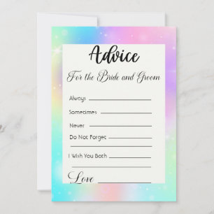 Advice For The Bride and Groom Pastel Rainbow Invitation
