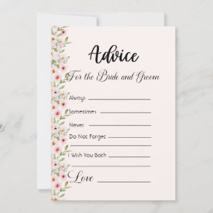 Advice For The Bride and Groom Pink Flowers Invitation