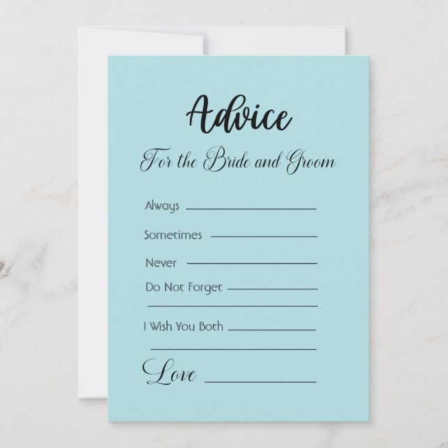 Advice For The Bride and Groom Powder Blue Invitation (Front)