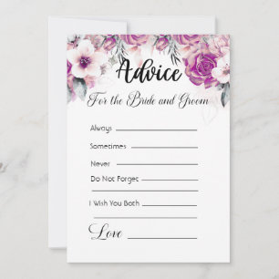 Advice For The Bride and Groom Purple Flowers Invitation