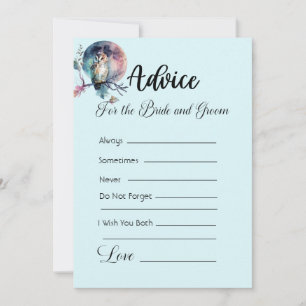 Advice For The Bride and Groom Rainbow Owl Blue Invitation