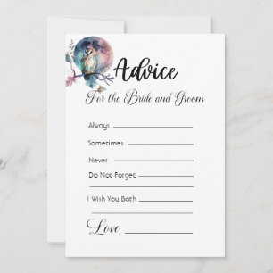 Advice For The Bride and Groom Rainbow Owl White Invitation