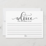 Advice for the Bride | Black Modern Calligraphy<br><div class="desc">Modern and whimsical card for the bride. Give advice with this modern 'advice for the bride' card. It's perfect for bridal and wedding showers.</div>