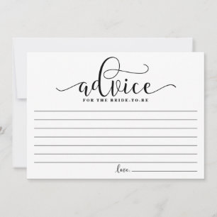 Advice for the Bride   Black Modern Calligraphy