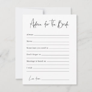 Advice For The Bride   Bridal Shower Card