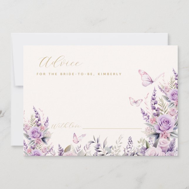 Advice For The Bride Bridal Shower Card Butterfly (Front)