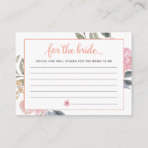 Advice for the Bride Bridal shower Game