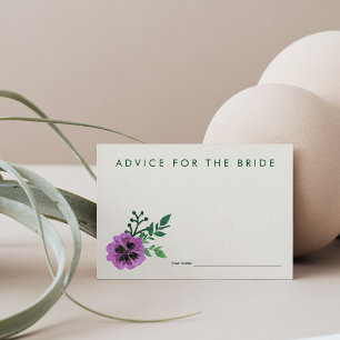 Advice for the Bride Cards   Purple Pansy